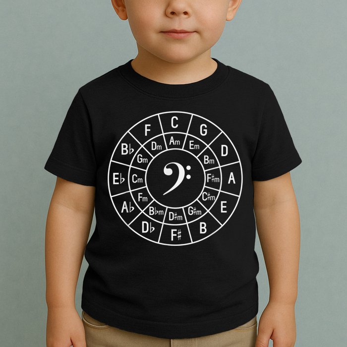 Bass Clef Circle Of Fifths Musician Composer Toddler T-Shirt