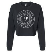 Bass Clef Circle Of Fifths Musician Composer Cropped Pullover Crew