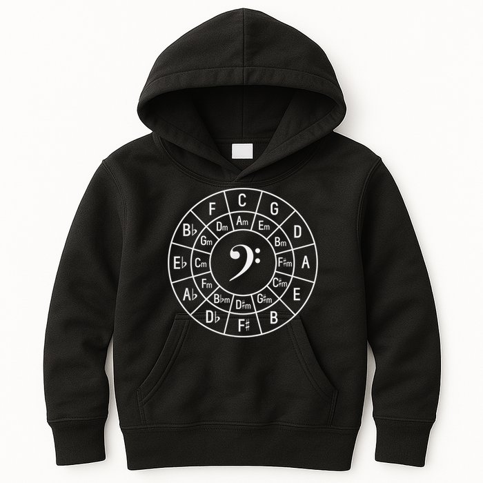 Bass Clef Circle Of Fifths Musician Composer Kids Hoodie
