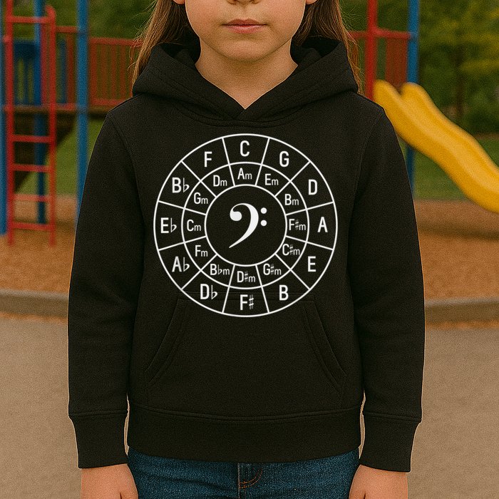 Bass Clef Circle Of Fifths Musician Composer Kids Hoodie