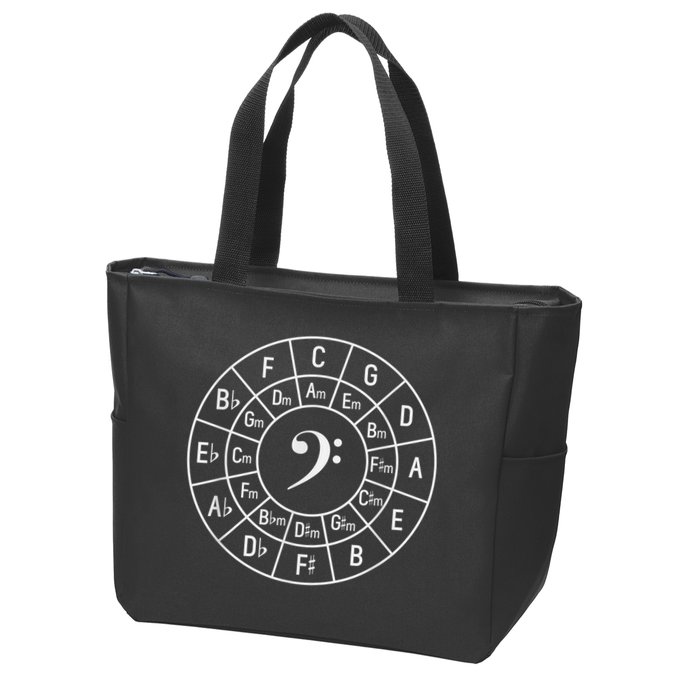 Bass Clef Circle Of Fifths Musician Composer Zip Tote Bag