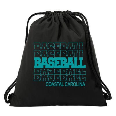 Baseball Coastal Carolina in Modern Stacked Lettering Drawstring Bag