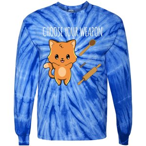 Baking Cooking Choose Your Weapon Cat Kawaii Anime Japanese Gift Tie-Dye Long Sleeve Shirt