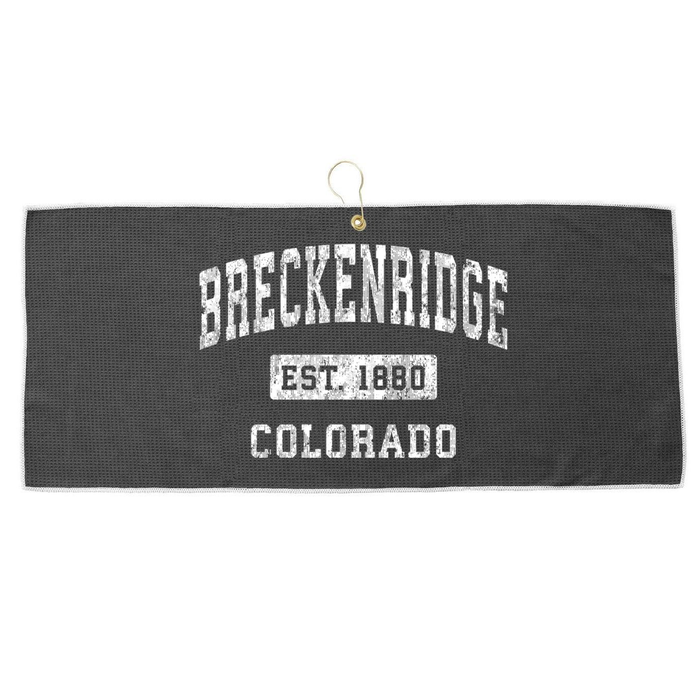 Breckenridge Colorado Co Vintage Established Sports Large Microfiber Waffle Golf Towel