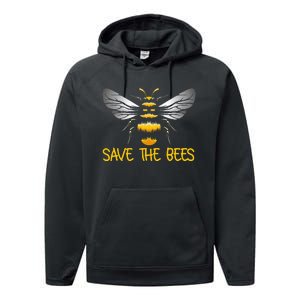 Bumblebee Climate Change Plant These Save the Bees Performance Fleece Hoodie