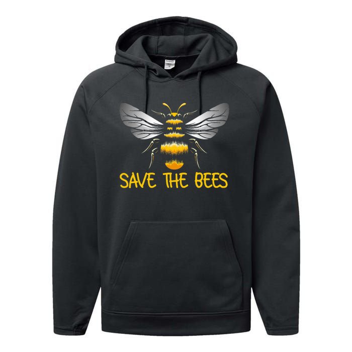 Bumblebee Climate Change Plant These Save the Bees Performance Fleece Hoodie