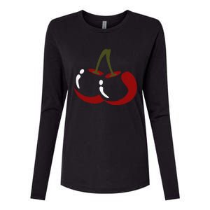 Big Cherry Costume Cute Easy Vegetable Halloween Gift Womens Cotton Relaxed Long Sleeve T-Shirt