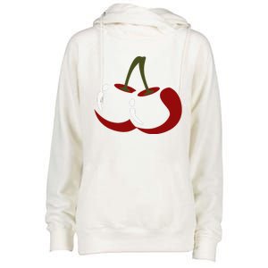 Big Cherry Costume Cute Easy Vegetable Halloween Gift Womens Funnel Neck Pullover Hood