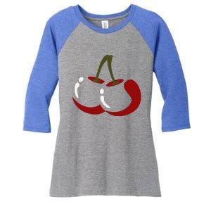 Big Cherry Costume Cute Easy Vegetable Halloween Gift Women's Tri-Blend 3/4-Sleeve Raglan Shirt