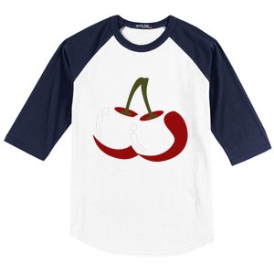 Big Cherry Costume Cute Easy Vegetable Halloween Gift Baseball Sleeve Shirt