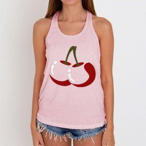 Big Cherry Costume Cute Easy Vegetable Halloween Gift Women's Knotted Racerback Tank