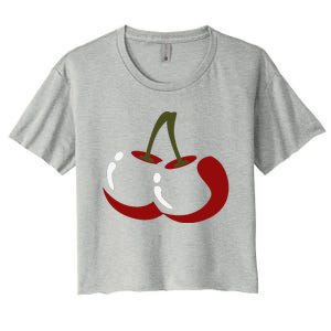 Big Cherry Costume Cute Easy Vegetable Halloween Gift Women's Crop Top Tee