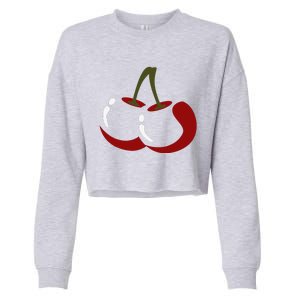 Big Cherry Costume Cute Easy Vegetable Halloween Gift Cropped Pullover Crew