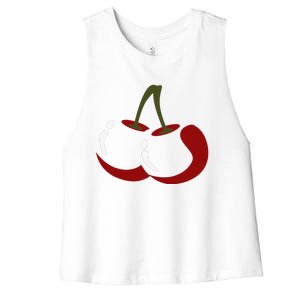 Big Cherry Costume Cute Easy Vegetable Halloween Gift Women's Racerback Cropped Tank