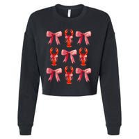 Bow Cute Coquette Crawfish Cropped Pullover Crew