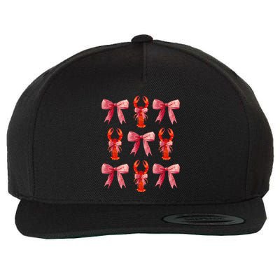 Bow Cute Coquette Crawfish Wool Snapback Cap