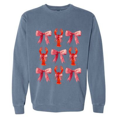 Bow Cute Coquette Crawfish Garment-Dyed Sweatshirt