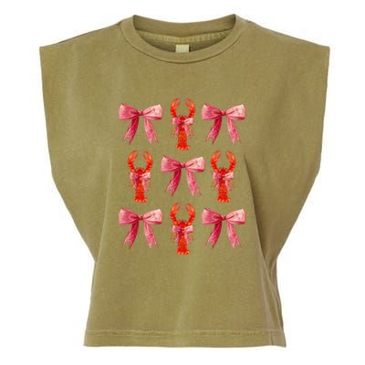 Bow Cute Coquette Crawfish Garment-Dyed Women's Muscle Tee