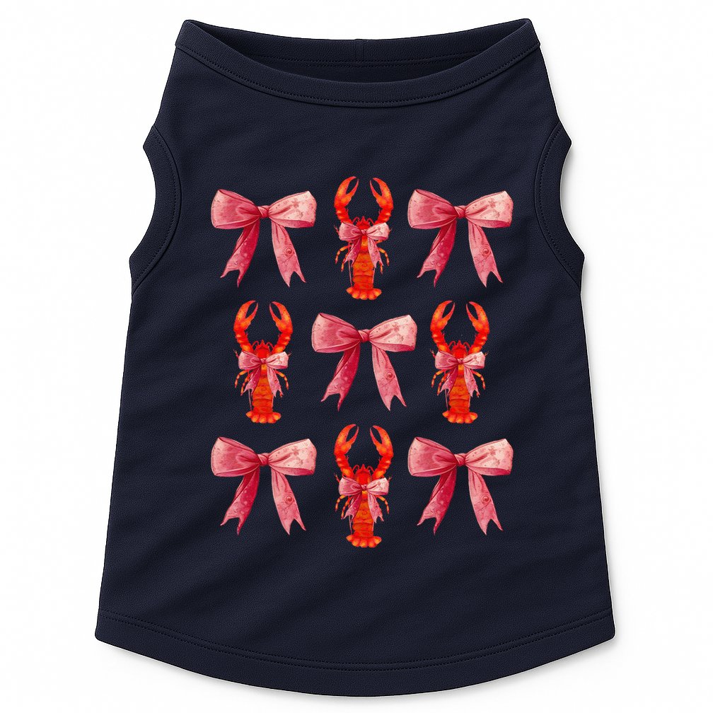 Bow Cute Coquette Crawfish Doggie Tank
