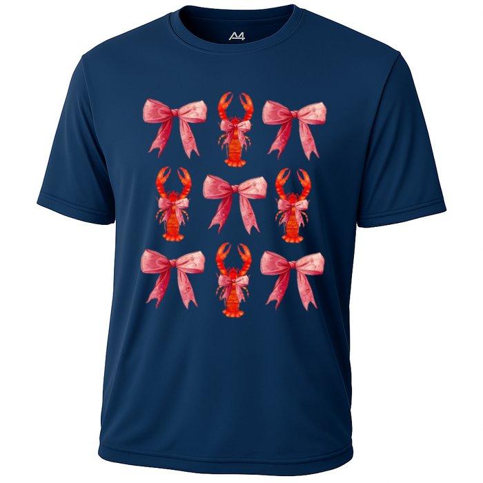 Bow Cute Coquette Crawfish Cooling Performance Crew T-Shirt