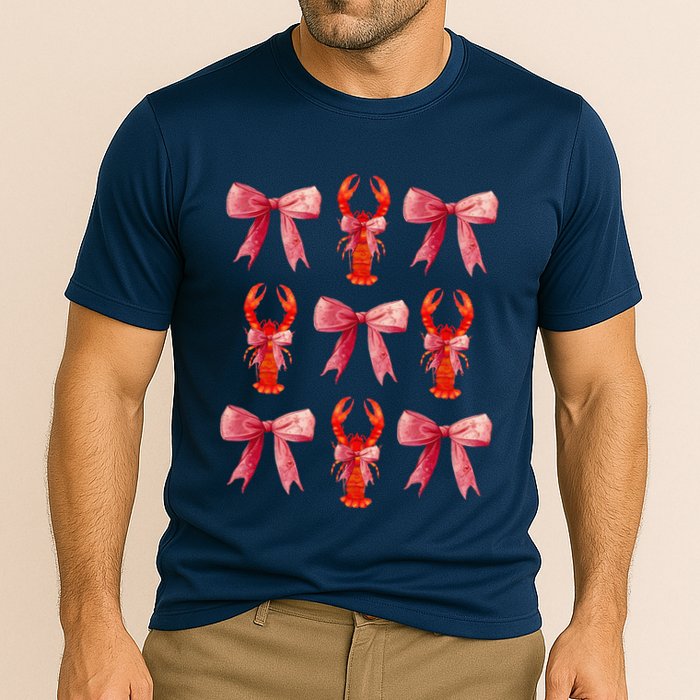 Bow Cute Coquette Crawfish Cooling Performance Crew T-Shirt