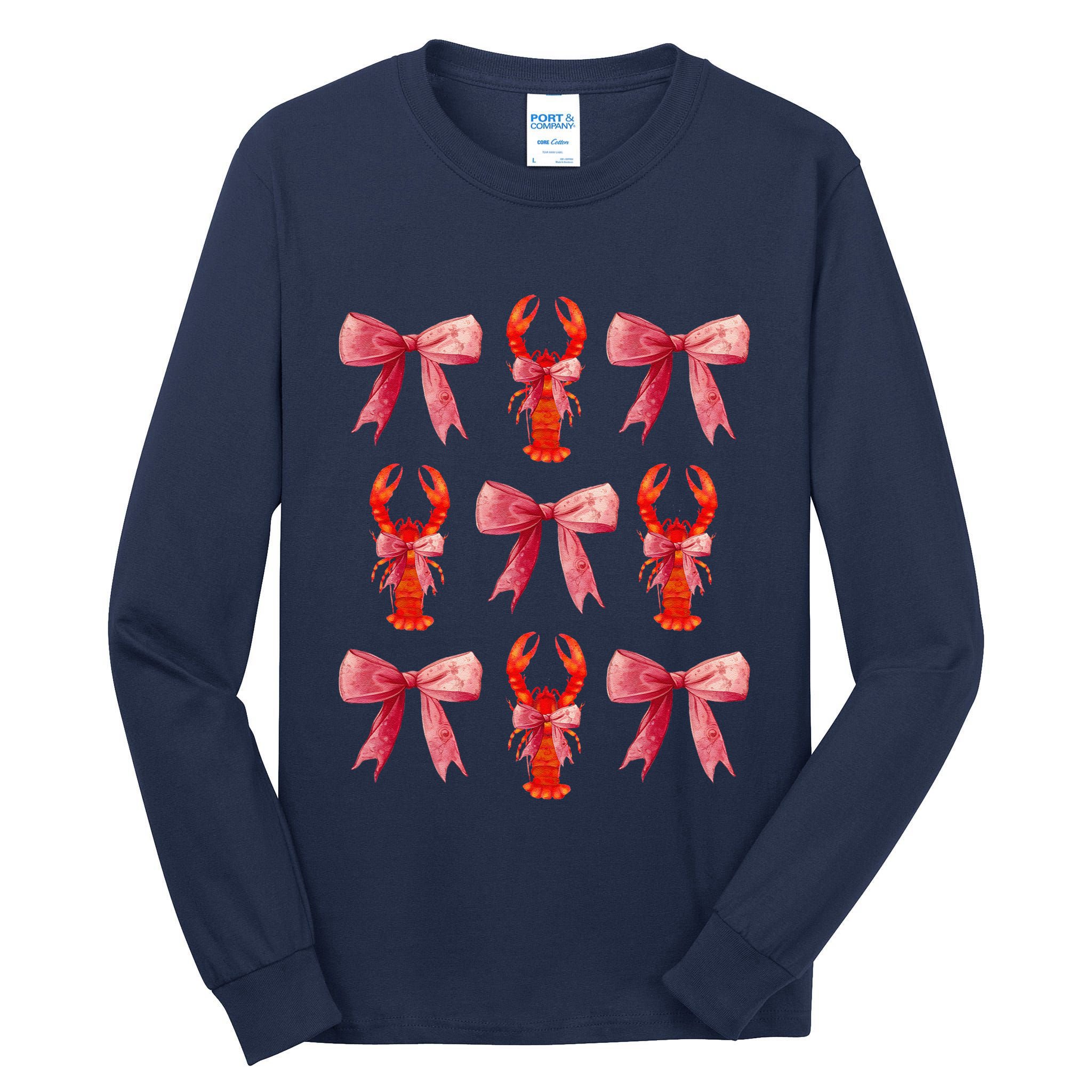 Bow Cute Coquette Crawfish Tall Long Sleeve T-Shirt