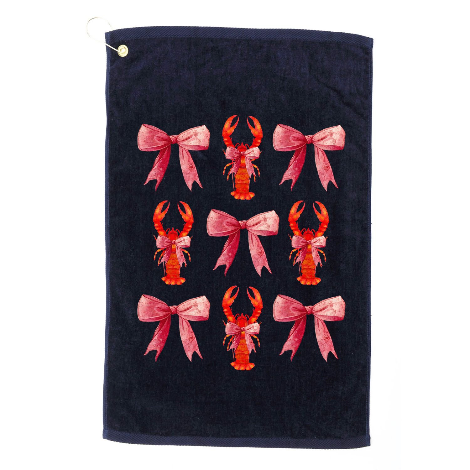 Bow Cute Coquette Crawfish Golf Towel
