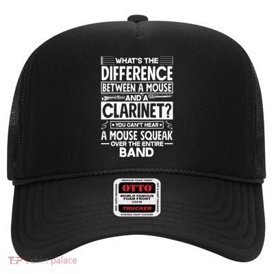 Bass Clarinet Clarinetist Clarinet Player Marching Band Pun High Crown Mesh Back Trucker Hat