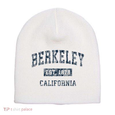 Berkeley California Ca Vintage Sports Design Print Short Acrylic Beanie