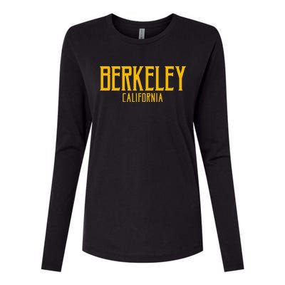 Berkeley California CA Vintage Text Amber Print Womens Cotton Relaxed Long Sleeve T-Shirt