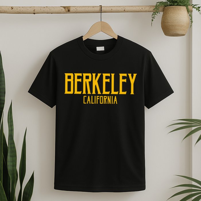 Berkeley California CA Vintage Text Amber Print T-Shirt