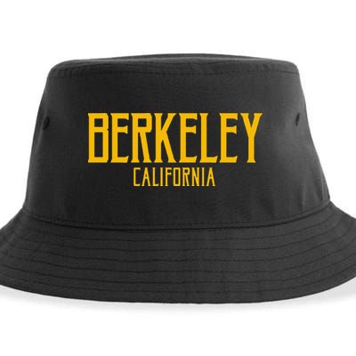 Berkeley California CA Vintage Text Amber Print Sustainable Bucket Hat
