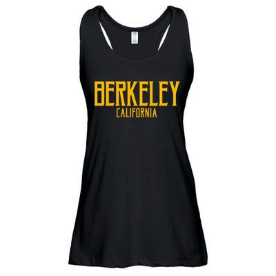 Berkeley California CA Vintage Text Amber Print Ladies Essential Flowy Tank
