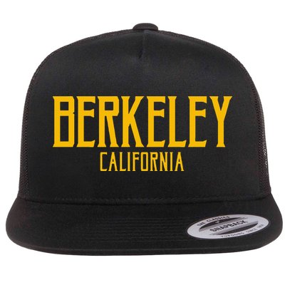 Berkeley California CA Vintage Text Amber Print Flatbill Hat