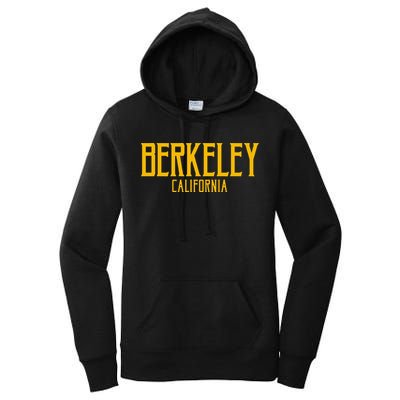 Berkeley California CA Vintage Text Amber Print Women's Pullover Hoodie