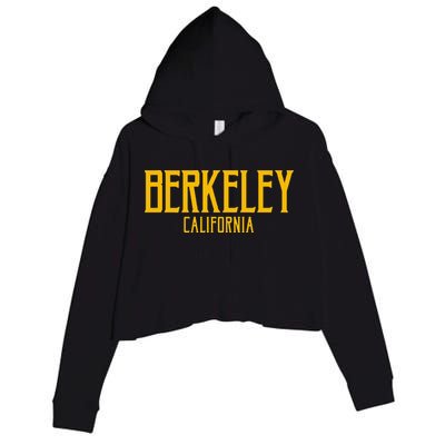 Berkeley California CA Vintage Text Amber Print Crop Fleece Hoodie