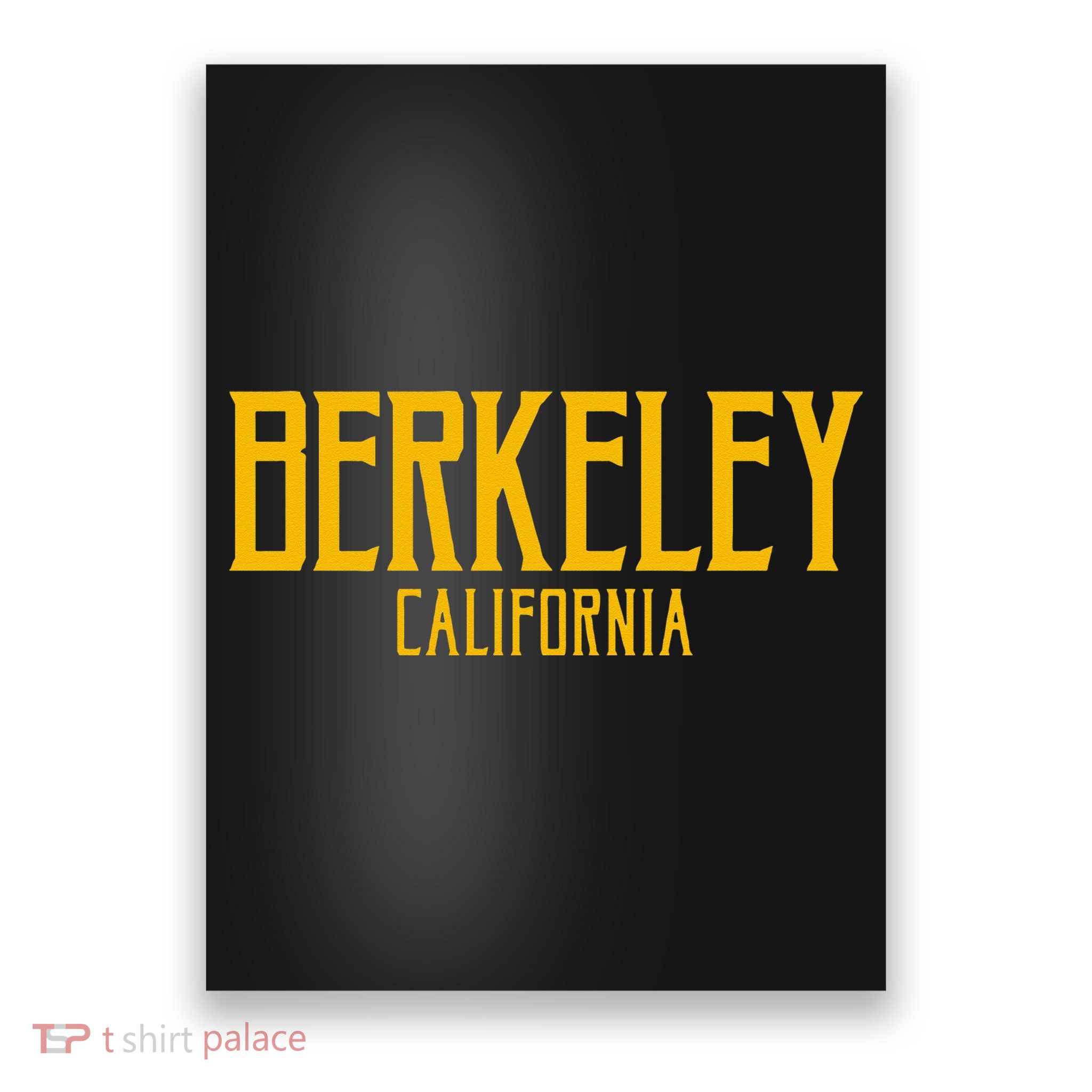 Berkeley California CA Vintage Text Amber Print Poster