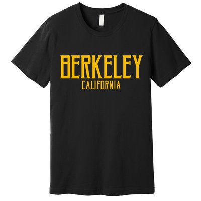 Berkeley California CA Vintage Text Amber Print Premium T-Shirt