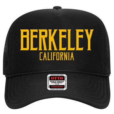 Berkeley California CA Vintage Text Amber Print Trucker Hat