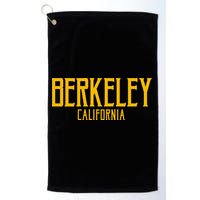 Berkeley California CA Vintage Text Amber Print Golf Towel