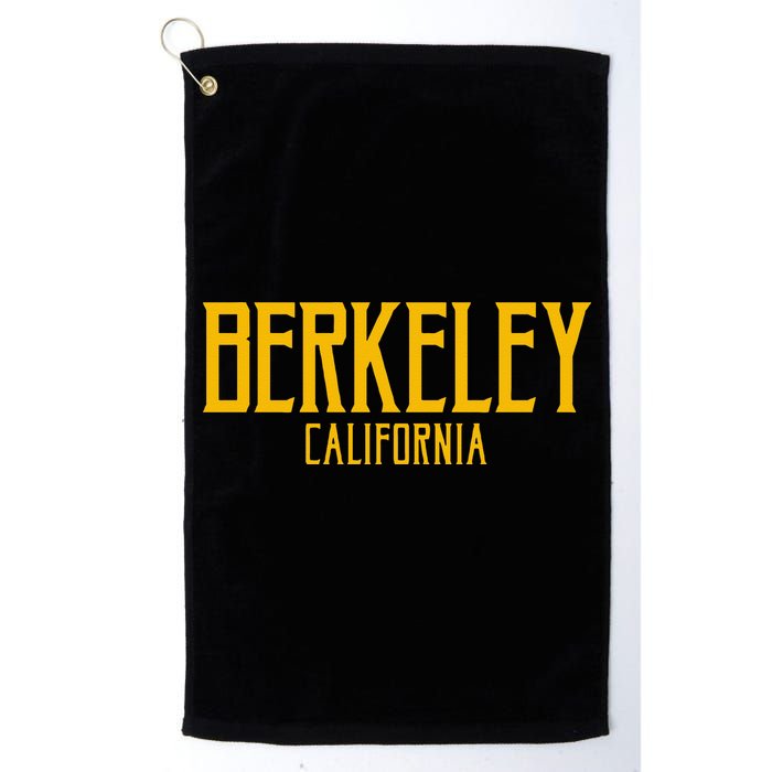 Berkeley California CA Vintage Text Amber Print Golf Towel