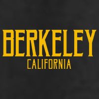 Berkeley California CA Vintage Text Amber Print Golf Towel