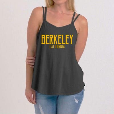 Berkeley California CA Vintage Text Amber Print Women's Strappy Tank