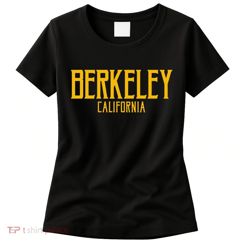 Berkeley California CA Vintage Text Amber Print Womens T-Shirt