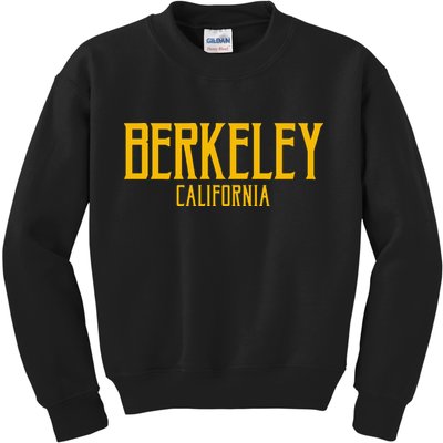 Berkeley California CA Vintage Text Amber Print Kids Sweatshirt