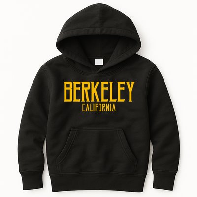 Berkeley California CA Vintage Text Amber Print Kids Hoodie