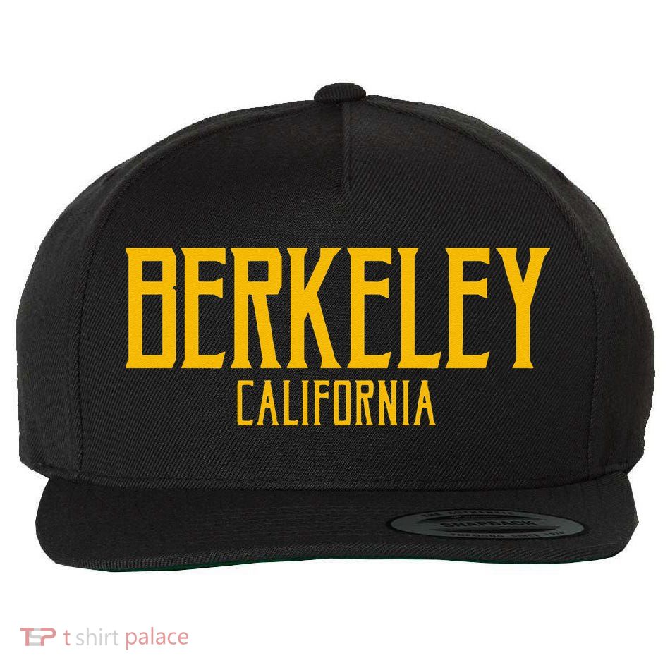 Berkeley California CA Vintage Text Amber Print Wool Snapback Cap