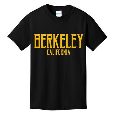 Berkeley California CA Vintage Text Amber Print Kids T-Shirt
