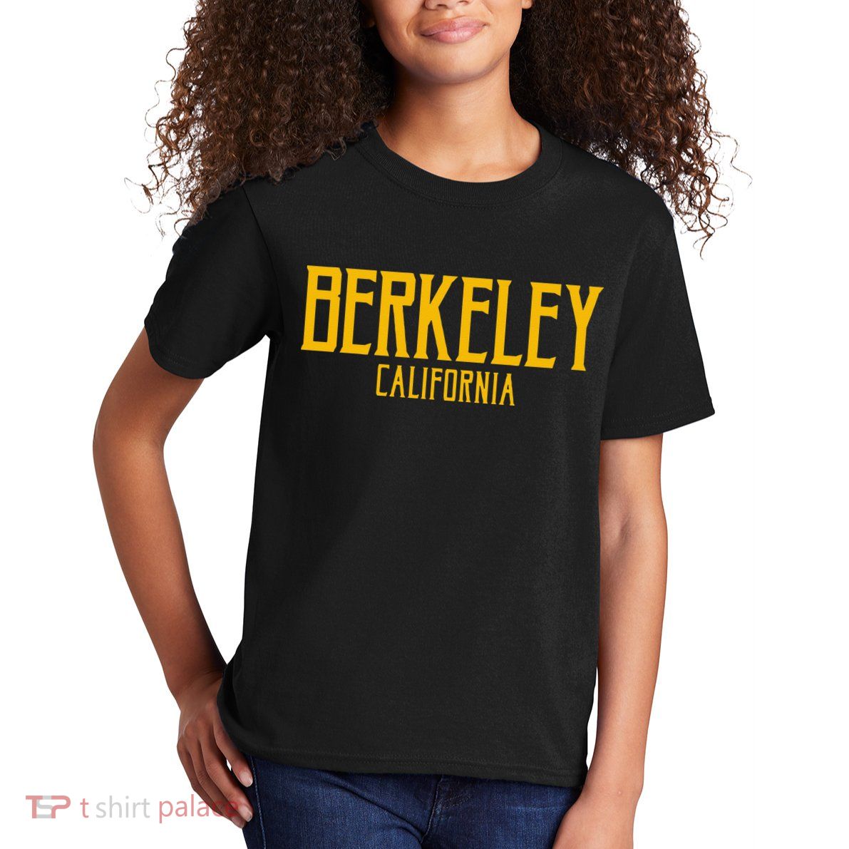 Berkeley California CA Vintage Text Amber Print Kids T-Shirt