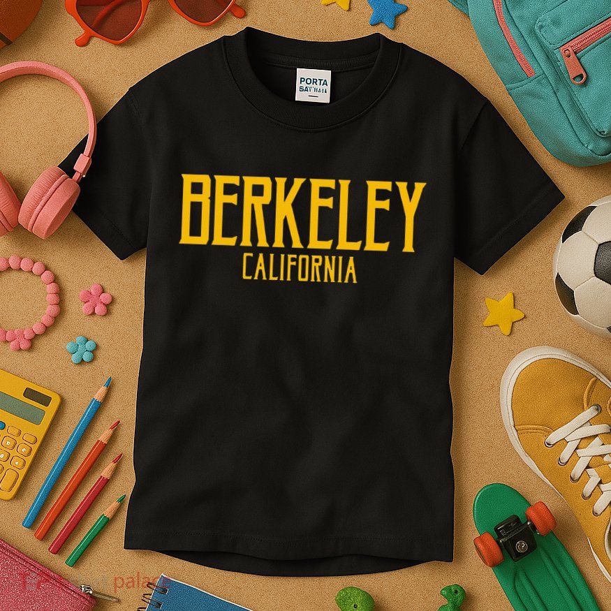 Berkeley California CA Vintage Text Amber Print Kids T-Shirt